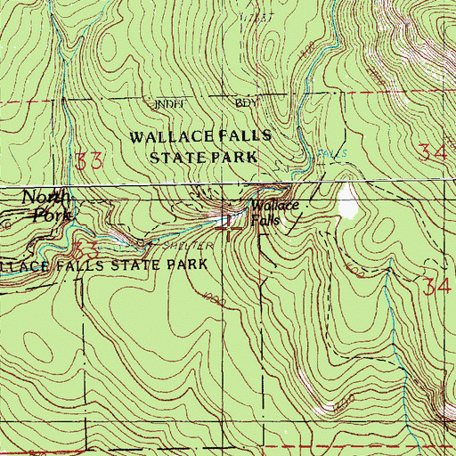 Topographic Map of Wallace Falls, WA