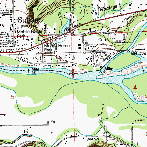 Topographic Map of Wallace River, WA