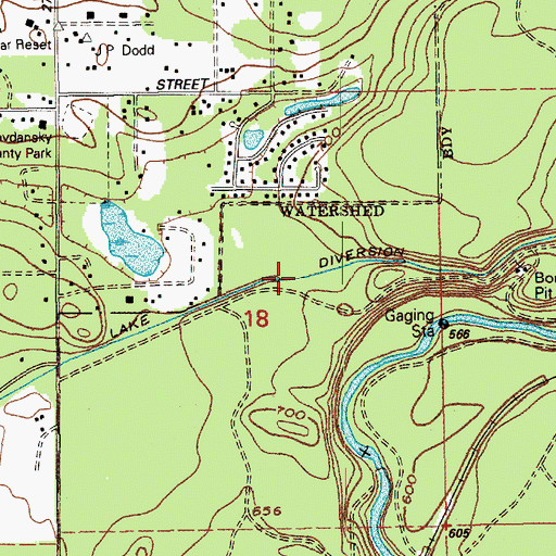 Topographic Map of Walsh Lake Diversion Ditch, WA