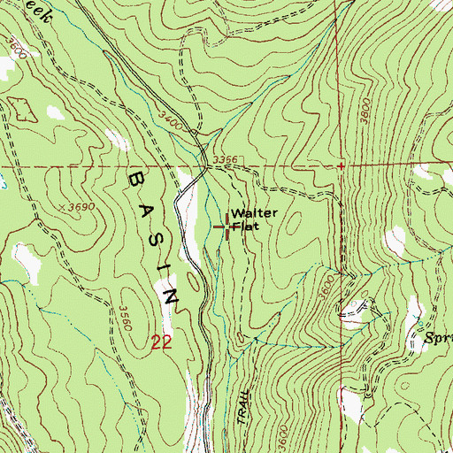 Topographic Map of Walter Flat, WA