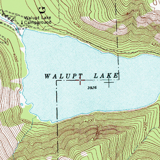 Topographic Map of Walupt Lake, WA