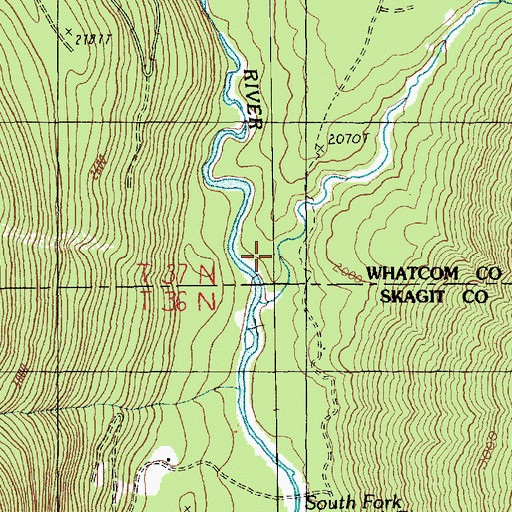 Topographic Map of Wanlick Creek, WA