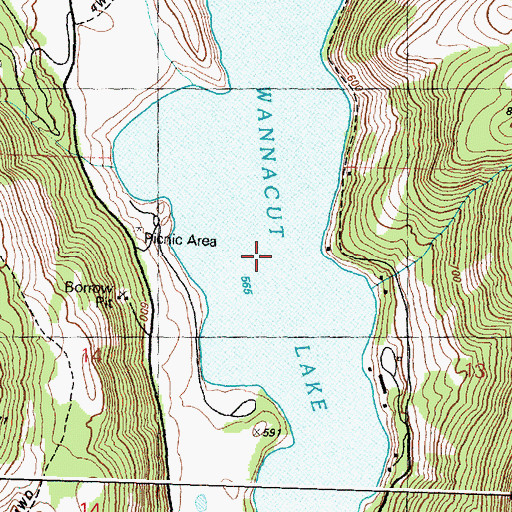 Topographic Map of Wannacut Lake, WA