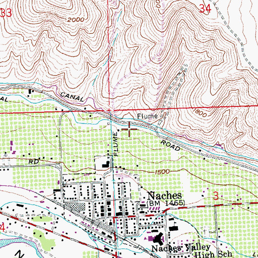 Topographic Map of Wapatox Canal, WA