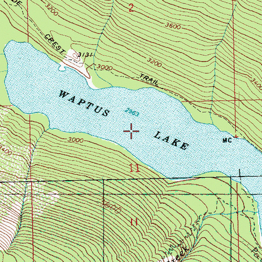 Topographic Map of Waptus Lake, WA