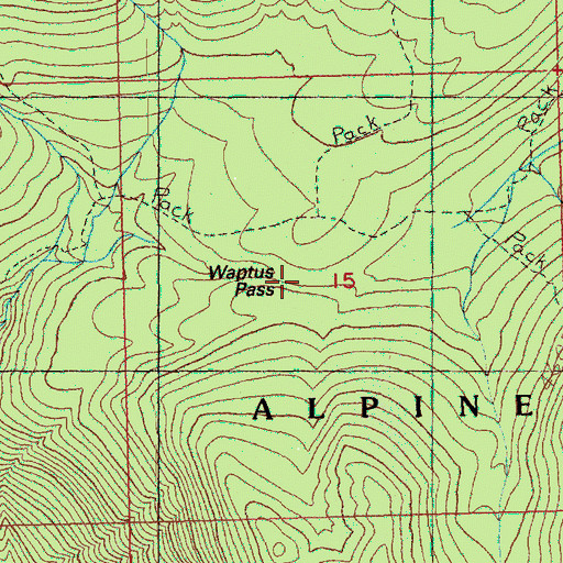 Topographic Map of Waptus Pass, WA
