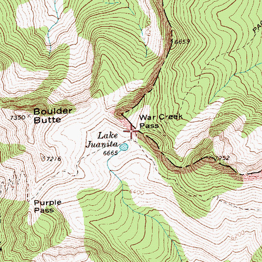 Topographic Map of War Creek Pass, WA
