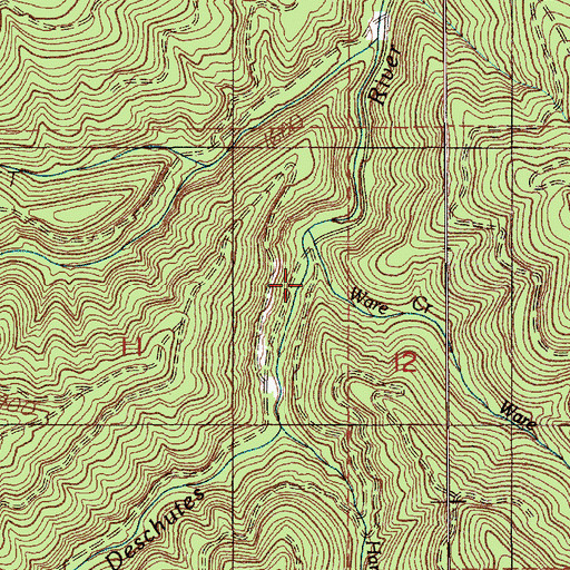 Topographic Map of Ware Creek, WA
