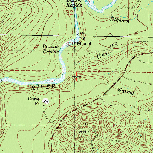 Topographic Map of Waring Creek, WA