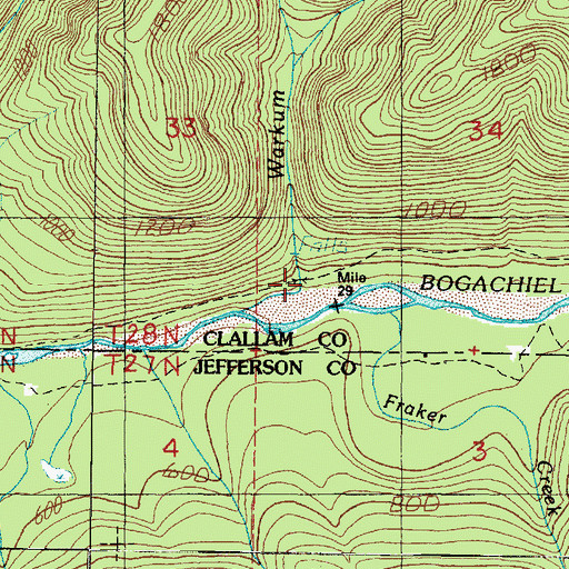 Topographic Map of Warkum Creek, WA