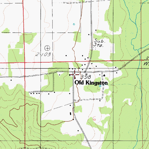 Topographic Map of Old Kingston, AL