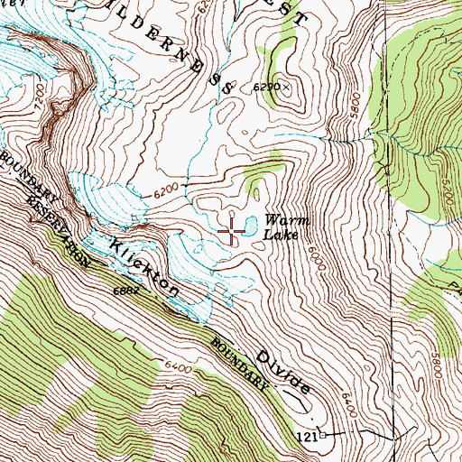 Topographic Map of Warm Lake, WA