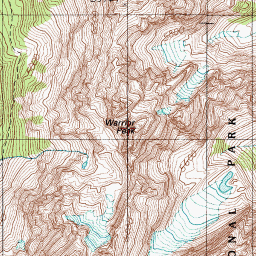 Topographic Map of Warrior Peak, WA