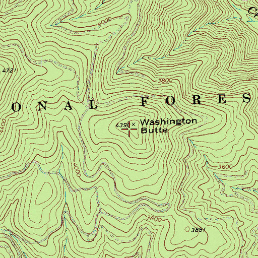 Topographic Map of Washington Butte, WA