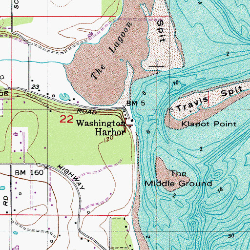 Topographic Map of Washington Harbor, WA