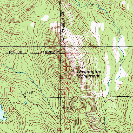 Topographic Map of Washington Monument, WA