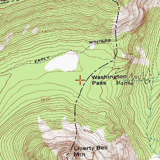 Topographic Map of Washington Pass, WA