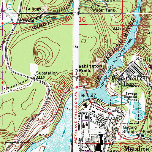 Topographic Map of Washington Rock, WA