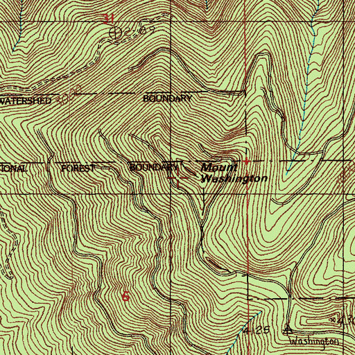 Topographic Map of Mount Washington, WA