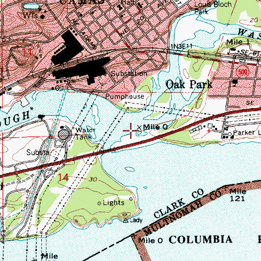 Topographic Map of Washougal River, WA