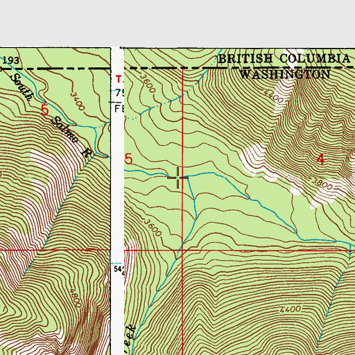 Topographic Map of Watch Creek, WA