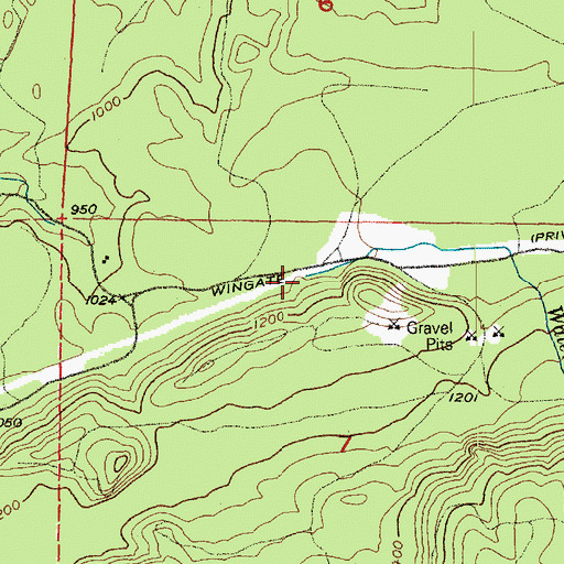 Topographic Map of Waterhole Creek, WA