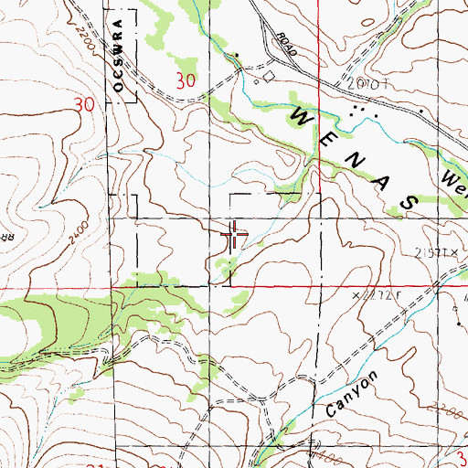 Topographic Map of Watering Trough Canyon, WA