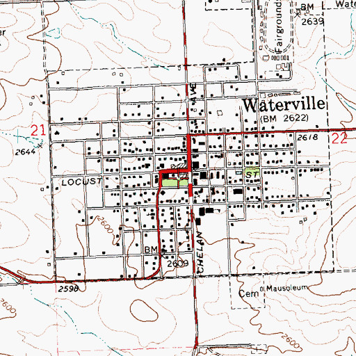 Topographic Map of Waterville, WA