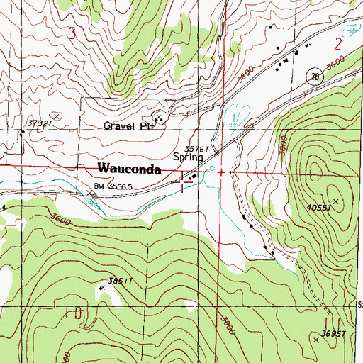 Topographic Map of Wauconda, WA