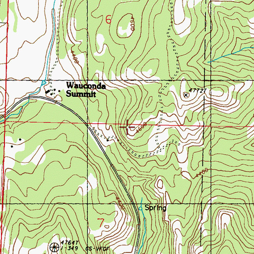 Topographic Map of Wauconda Summit, WA