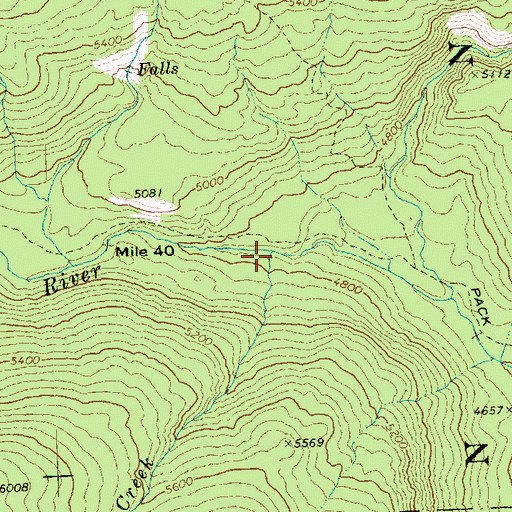 Topographic Map of Wave Creek, WA