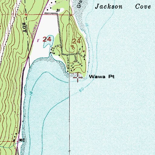 Topographic Map of Wawa Point, WA