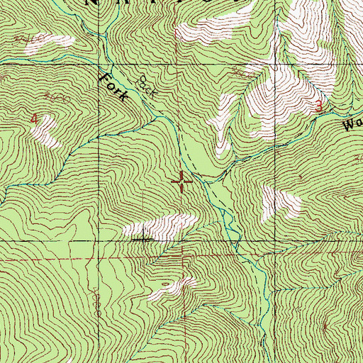 Topographic Map of Way Creek, WA