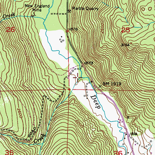 Topographic Map of Waymire Creek, WA