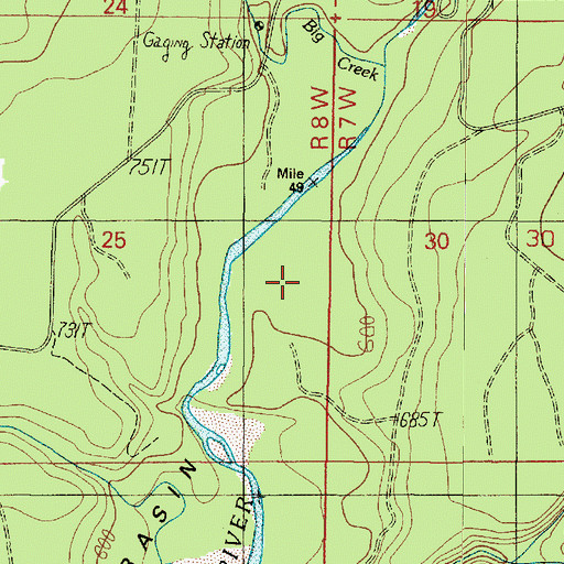 Topographic Map of Weatherwax Basin, WA