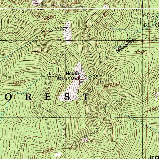 Topographic Map of Webb Lookout (historical), WA