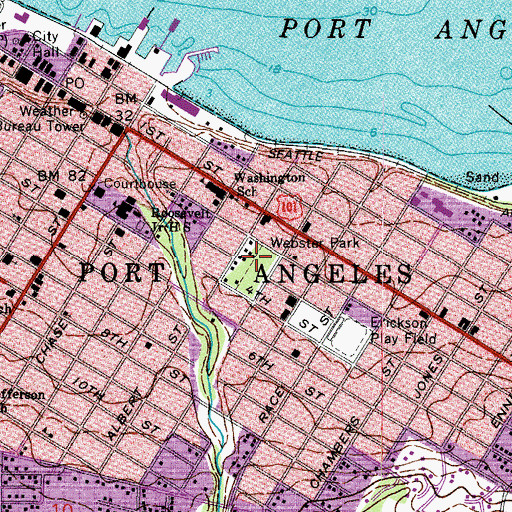 Topographic Map of Webster Park, WA