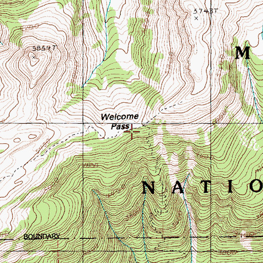 Topographic Map of Welcome Pass, WA