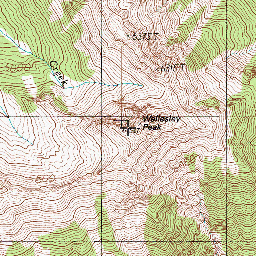 Topographic Map of Wellesley Peak, WA