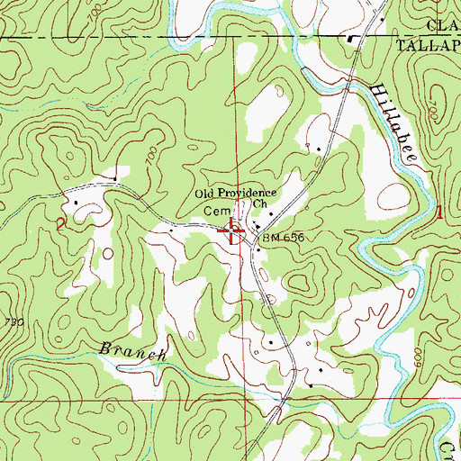 Topographic Map of Old Providence Baptist Church, AL