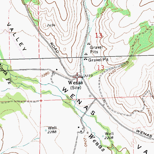 Topographic Map of Wenas, WA