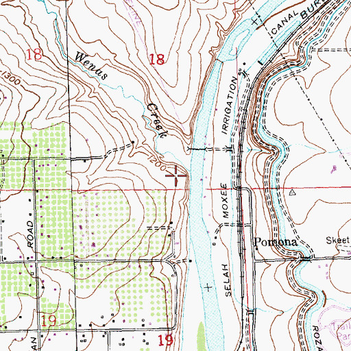 Topographic Map of Wenas Creek, WA