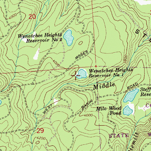Topographic Map of Wenatchee Heights Reservoir Number One, WA