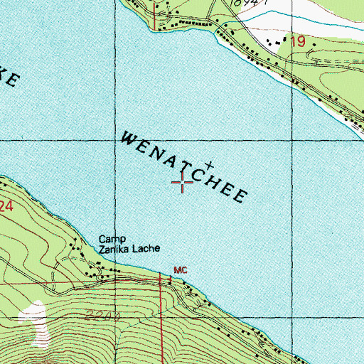 Topographic Map of Lake Wenatchee, WA