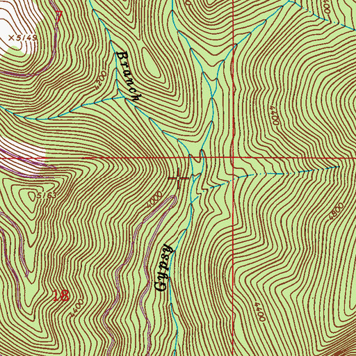 Topographic Map of West Branch Gypsy Creek, WA