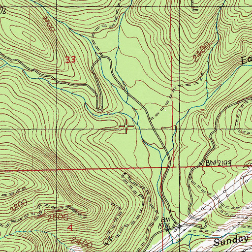 Topographic Map of West Creek, WA