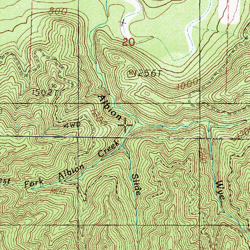 Topographic Map of West Fork Albion Creek, WA