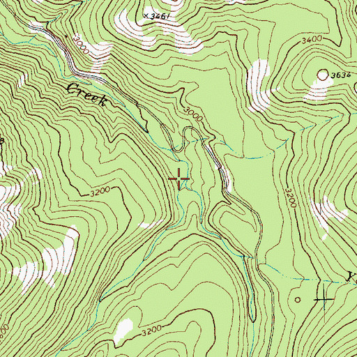 Topographic Map of West Fork Buttermilk Creek, WA