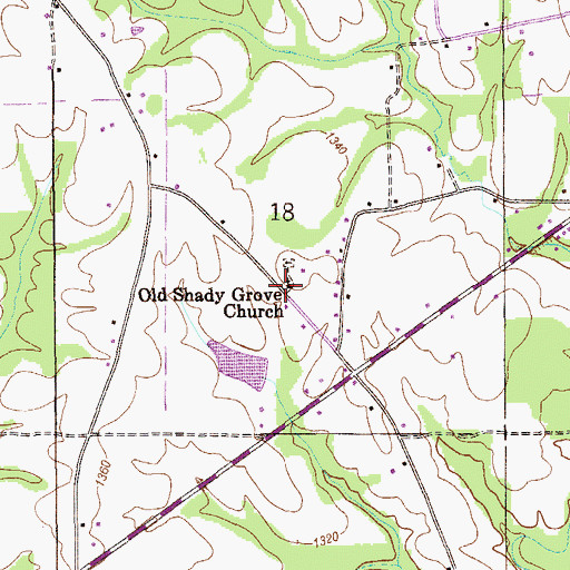 Topographic Map of Old Shady Grove Church, AL