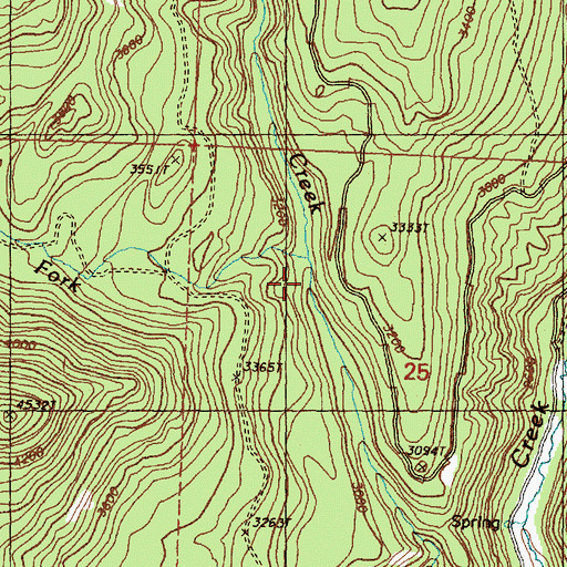 Topographic Map of West Fork Rock Creek, WA